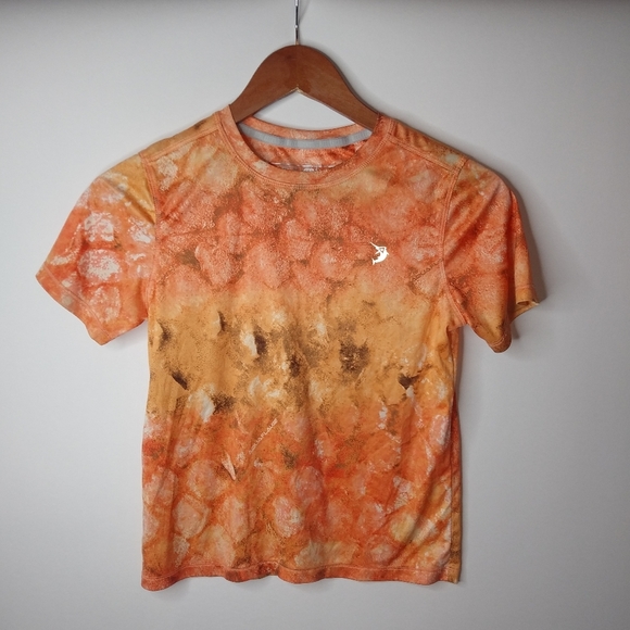 Reel Legends Tops - Reel Legends Aquaflauge S Fishing Orange Rash Guard Top